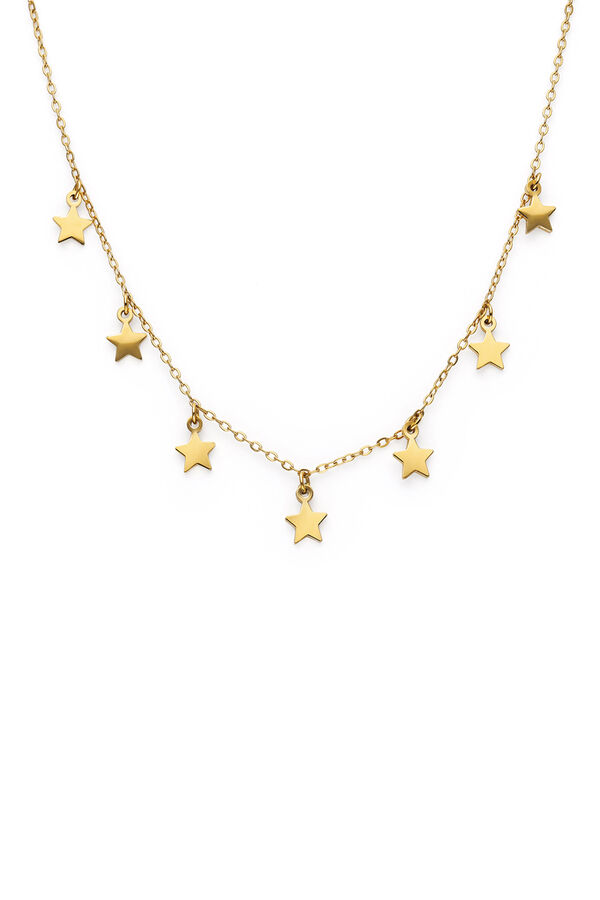 Singularu Colar Mini Estrelas A&ccedil;o Banho de Ouro estampado