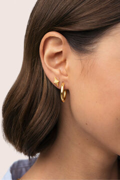 Singularu Brinco Solto Organic Star Spark Prata Banho de Ouro