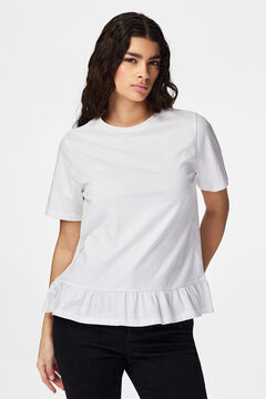 Pieces T-shirt com folho branco