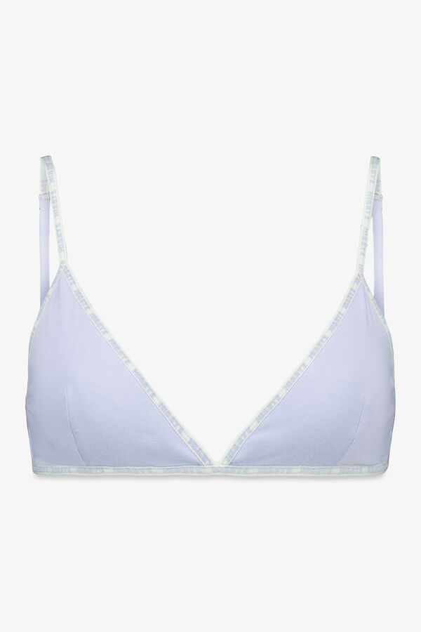 HI&BYE Pamučni trouglasti grudnjak sa odvojivim korpe , plavi Plava