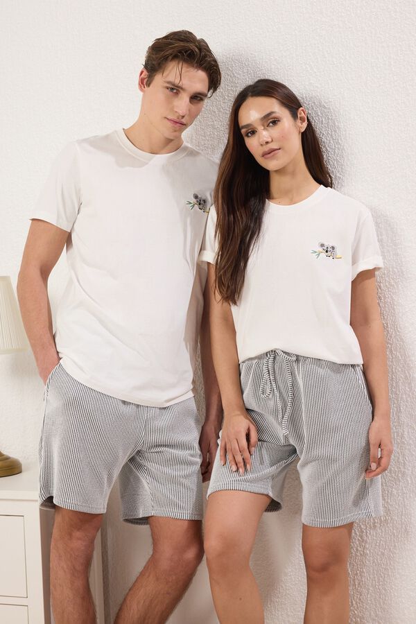 Trendyol Pijama rayas hombre manga corta negro