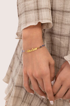 Singularu Pulsera Abuela Heart Cianita Acero Ba&ntilde;o Oro