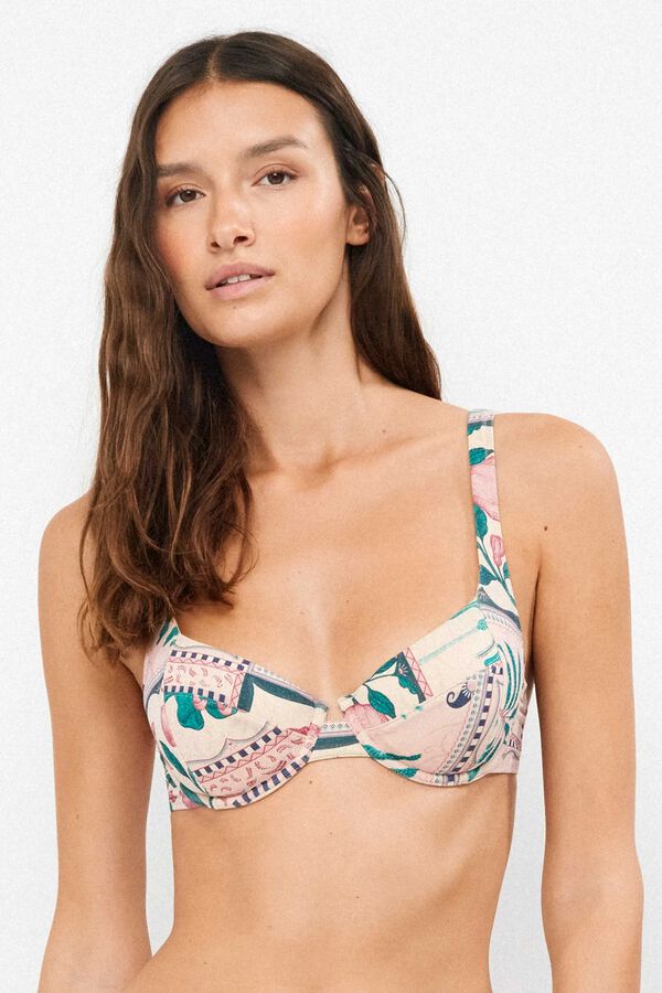 Gisela Top biqu&iacute;ni balconette estampado branco