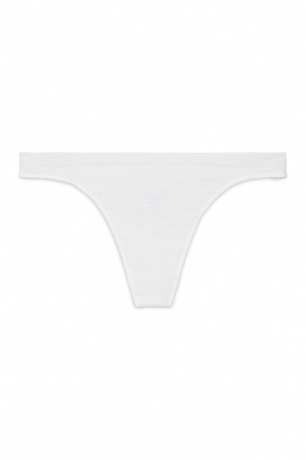 Women'secret Bele lureks bešavne rebraste tanga gaćice Bež