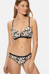 DIM Braga cl&aacute;sica de microfibra print flores estampado