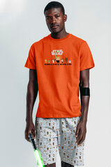 Admas Pijama corto pixel wars Star Wars naranja