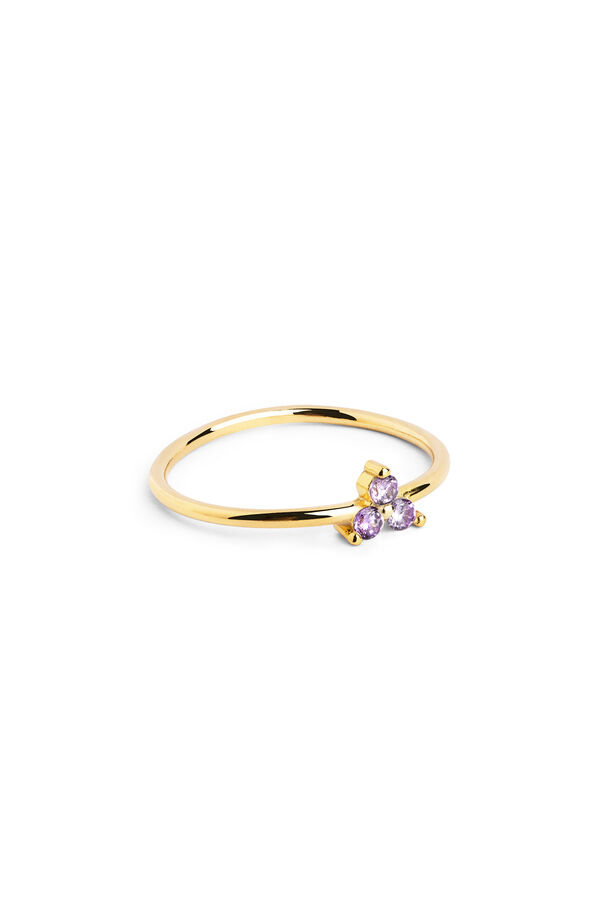 Singularu Anillo Trebol Lavande Oro  amarillo