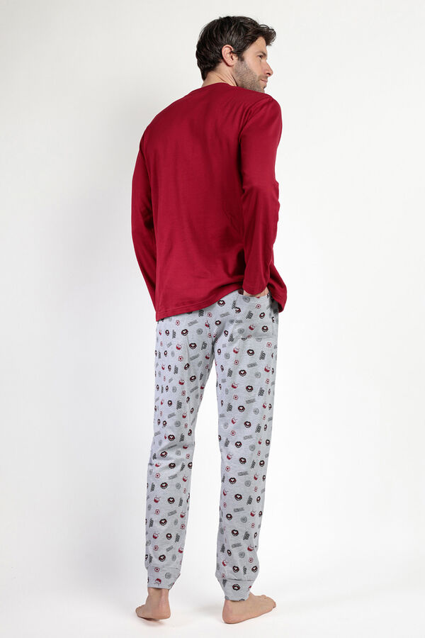 Admas Men's long pyjamas with Muppets print Bordo