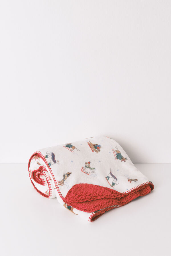 Women'secret Flis ćebe isa motivom psa Print