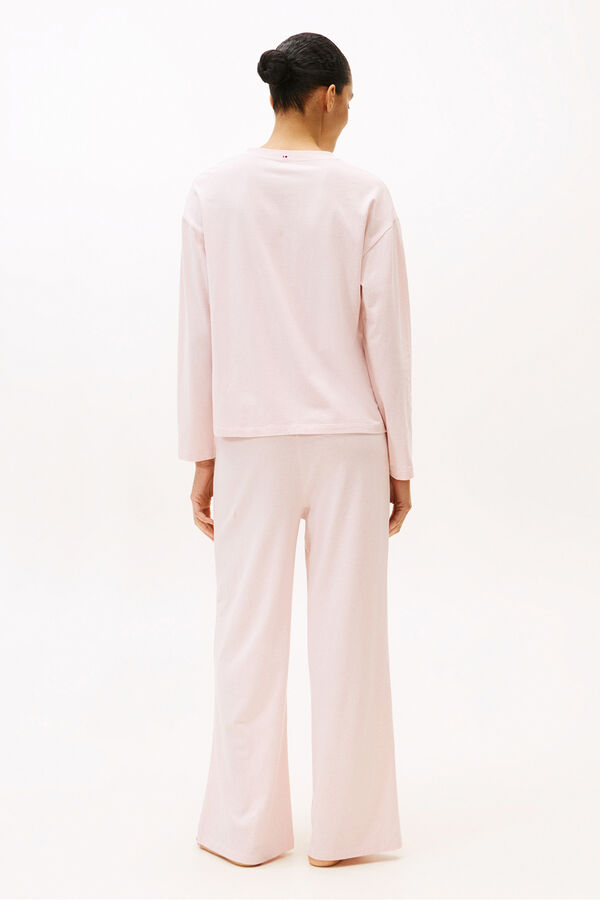 Tommy Jeans Conjunto de pijama modal de manga comprida rosa