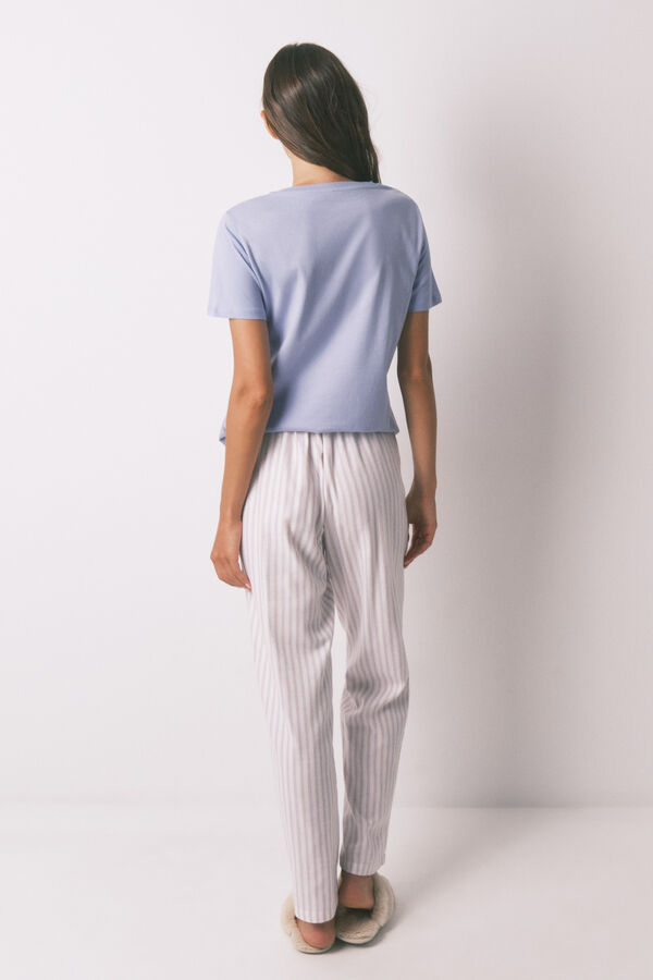 Women'secret Duge flanelske pantalone sa raznobojni pruge printom Print