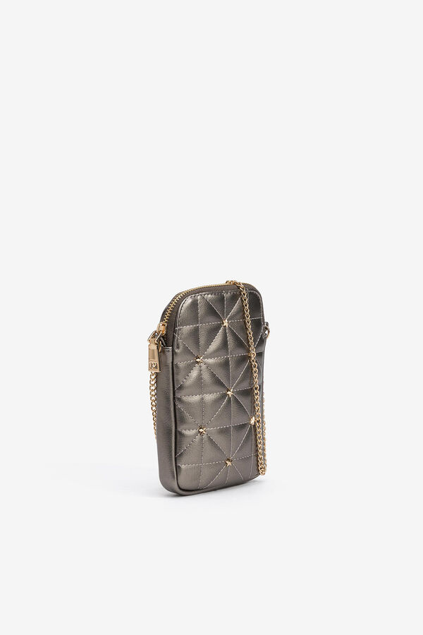 Vilanova Bolso para M&oacute;vil con Aplicaciones con asa de cadena y cierre de cremallera superior.Dimensiones: 11 x 17 x 2 cm grey