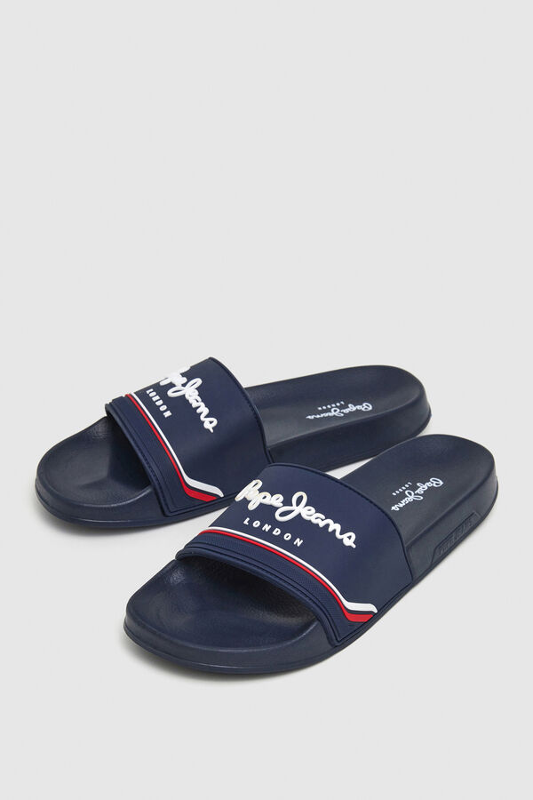 Pepe Jeans Sandalias de playa logo azul