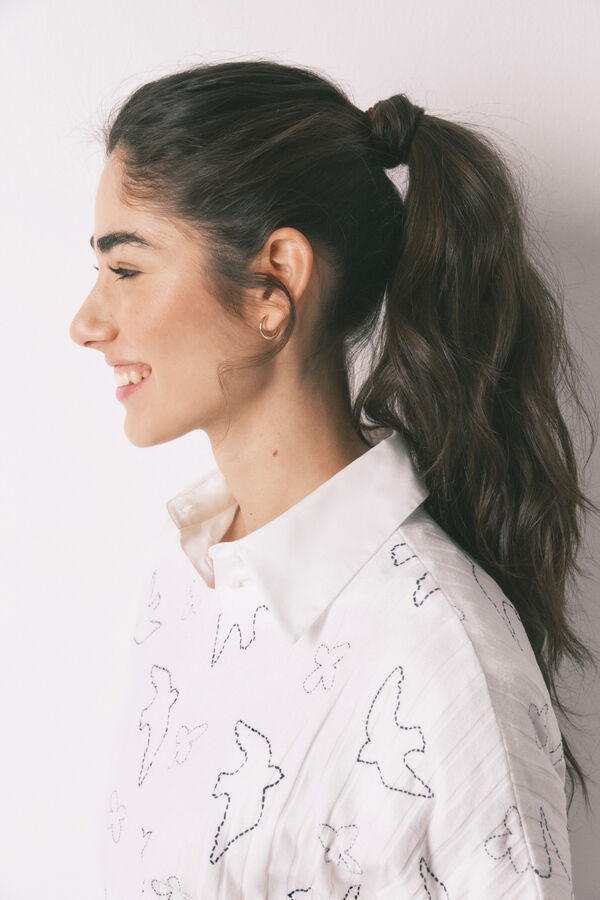 Women'secret Bela duga rebrasta pidžama sa printom ptica Print