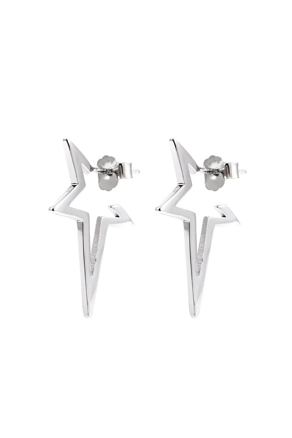 Singularu Silver Punk Star Earrings grey
