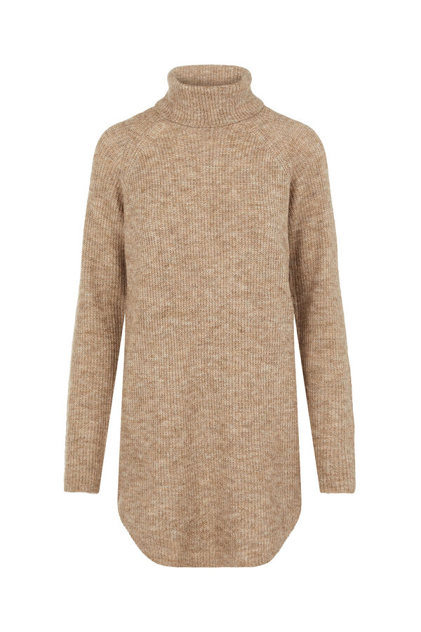 Pieces Camisola comprida de malha  bege