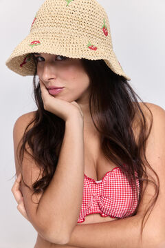 Pieces Bucket hat Paperstraw bordado