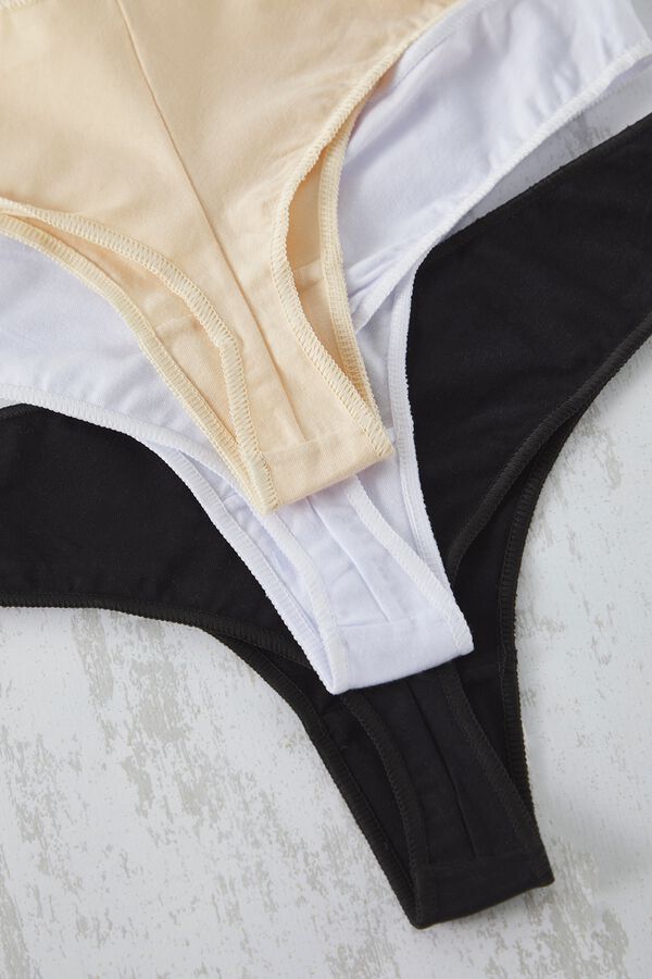 Trendyol Pack de 3 tangas lisos estampado