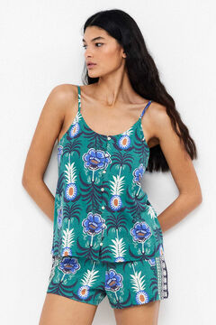 Gisela Cal&ccedil;&otilde;es de algod&atilde;o estampado de ananases