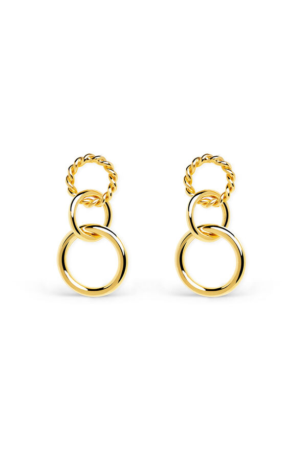 Womensecret Circles Twist gold-plated earrings imprimé
