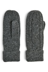 Pieces Luvas de malha cinzento
