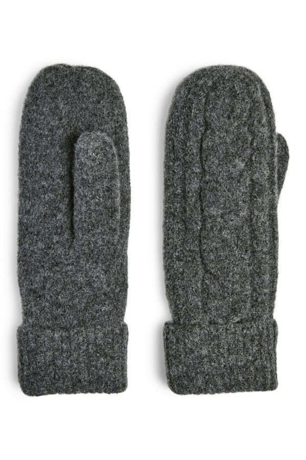 Pieces Luvas de malha cinzento