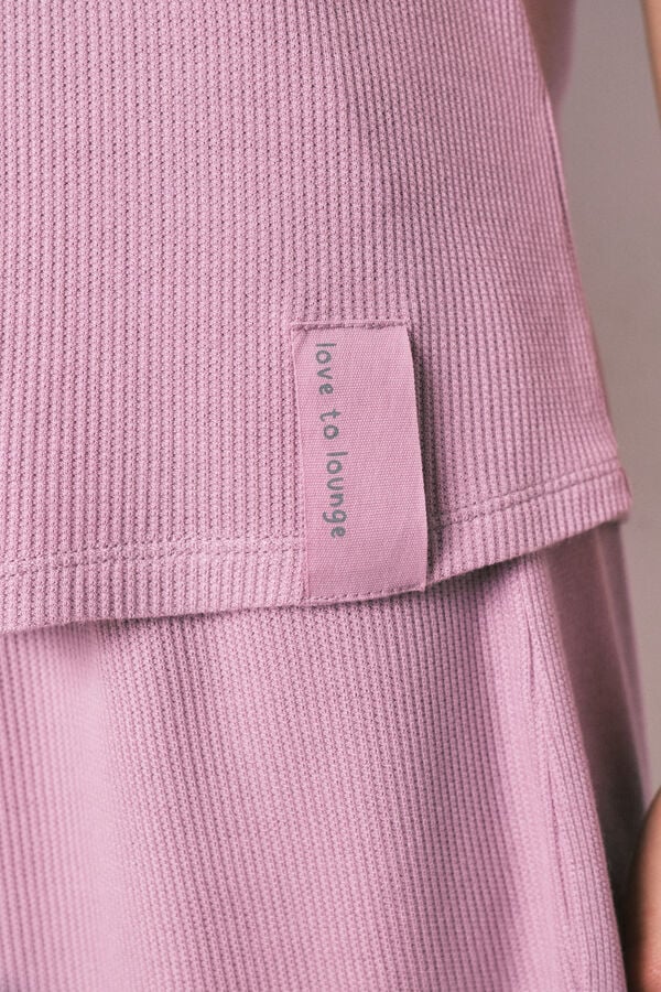 Women'secret Roze kratka pidžama od vafl tkanja Roze
