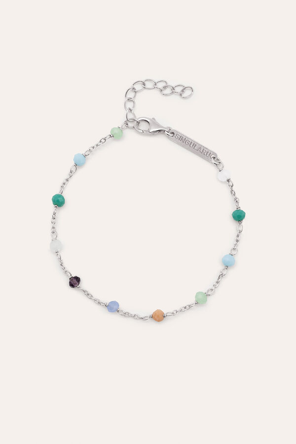 Singularu Crystals Chain Colors Silver Bracelet grey