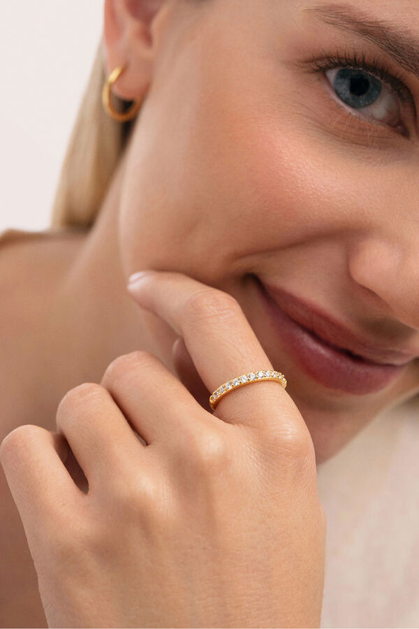 Singularu Anillo Shine Plata Ba&ntilde;o Oro 18kt amarillo