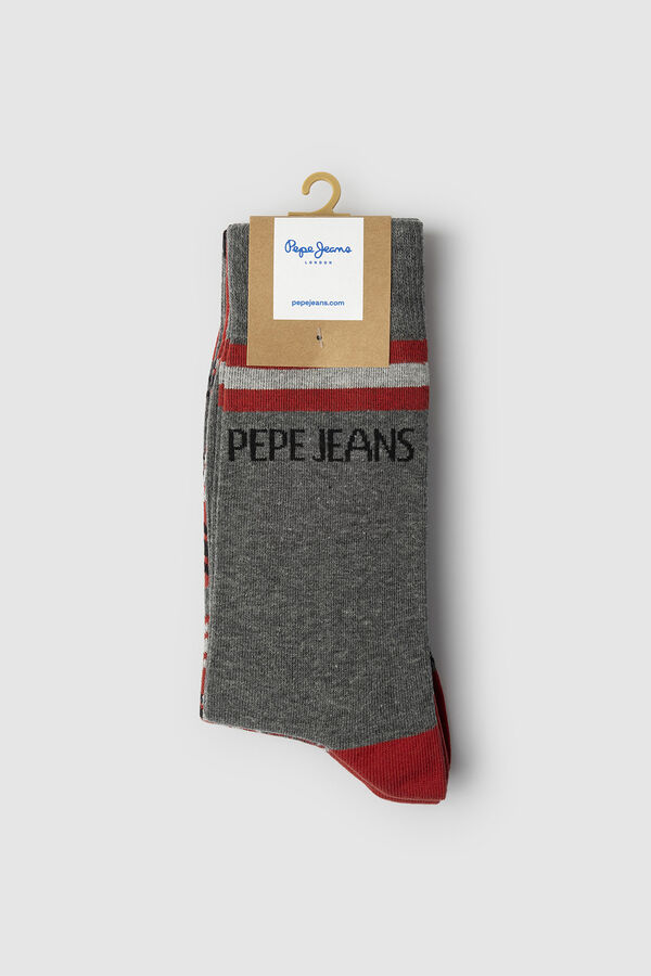 Pepe Jeans Pack 3 calectines geom&eacute;trico gris