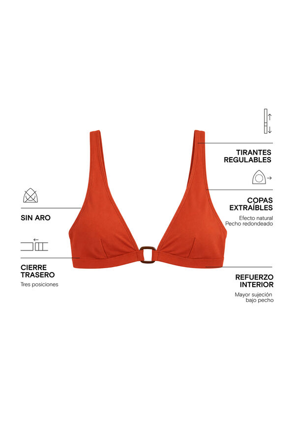 Women'secret Narandžasti halter top bikinija Narandžasta