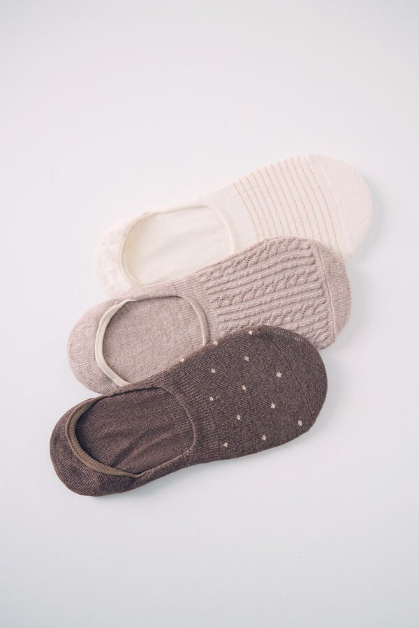 Women'secret Pack of 3 no-show socks printed