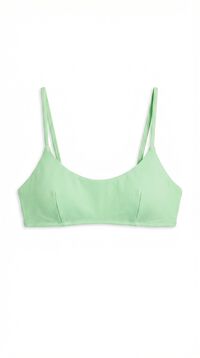 HI&BYE Zeleni jednobojni top bikinija ravnog izreza