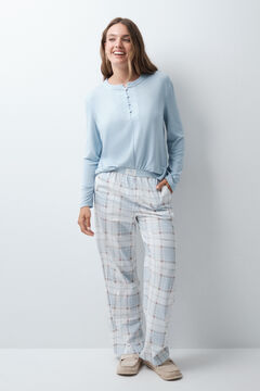 Women'secret Duge pamučne karirane pantalone Print