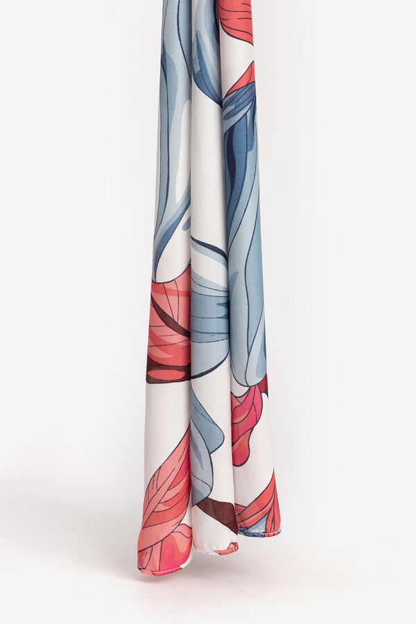 Vilanova Len&ccedil;o acetinado estampado azul