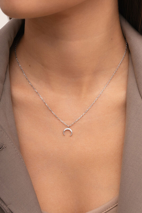 Singularu Silver Moon Necklace grey