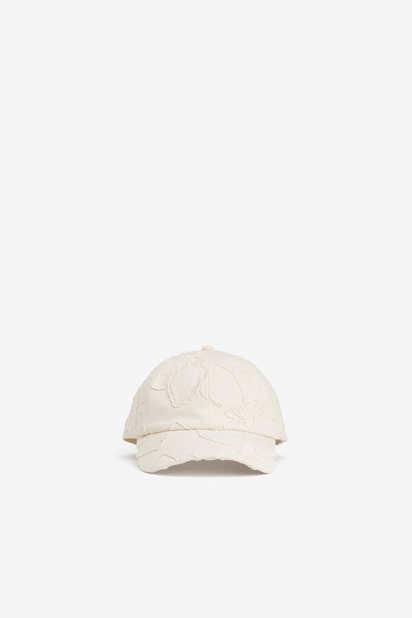 Vilanova Gorra con bordado floral beige