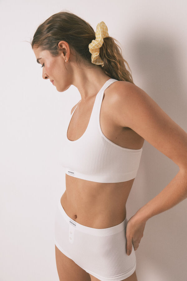 Women'secret Beli bez šavova bokserice Bela