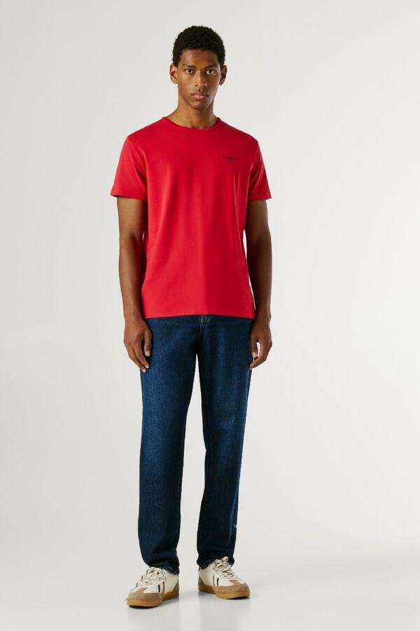 Pepe Jeans Camiseta b&aacute;sica manga corta logo rojo