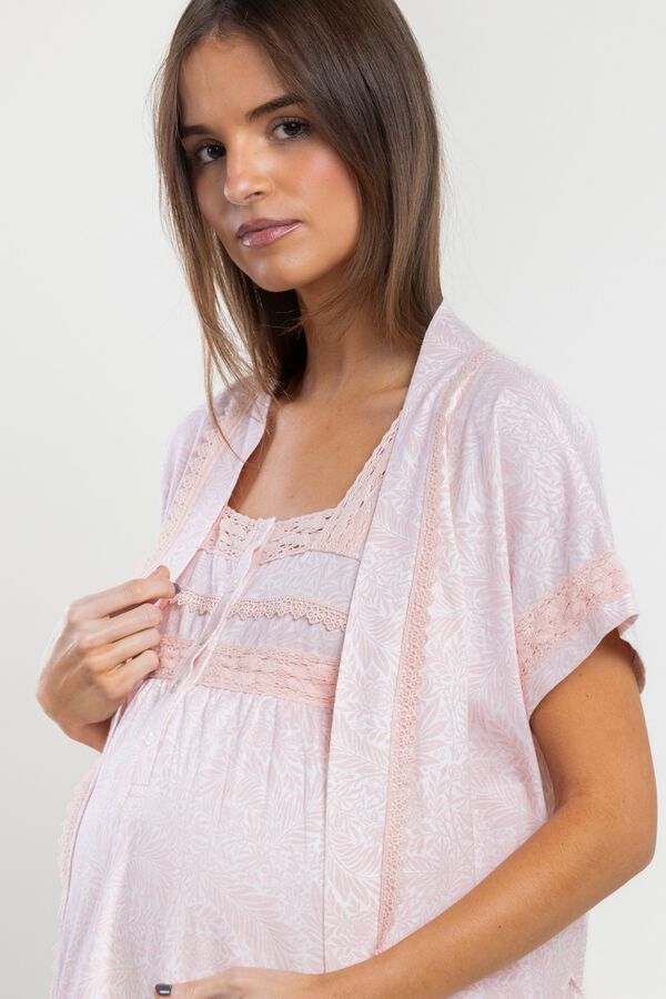 Admas Bata corta maternity tropical rosa