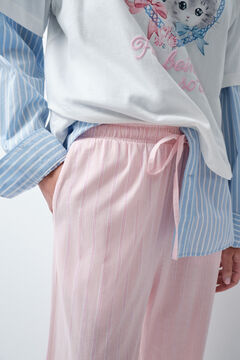 Women'secret Roze duge pantalone na pruge Roze
