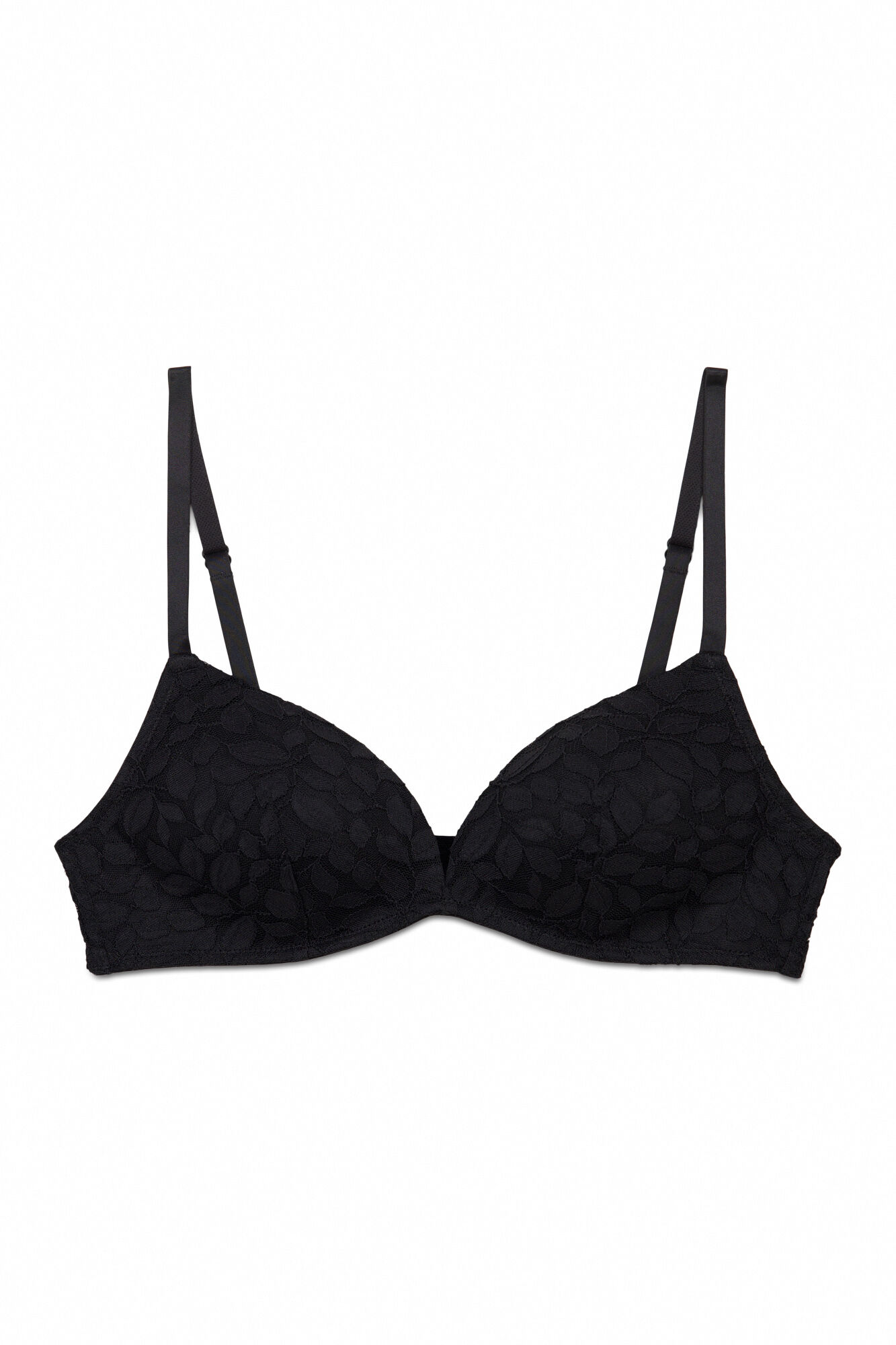 Women'secret Crni čipkasti CHARMING trouglasti grudnjak sa punjenjem