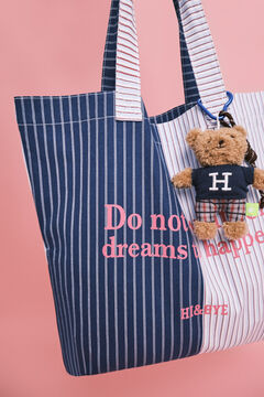 HI&BYE Plava torba shopper sa printom na pruge
