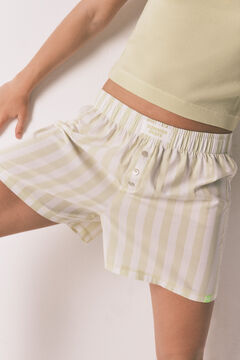 HI&BYE Pijama corto algod&oacute;n rayas verde