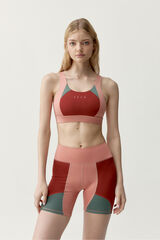 Born Living Yoga Haut de sport Darana rouge corail/vert imprim&eacute;