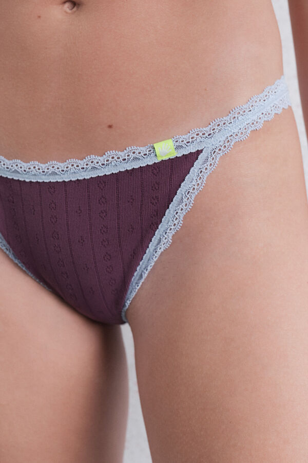 HI&BYE Varrás nélküli, bordó színű, pontszerű brazil női alsó piros