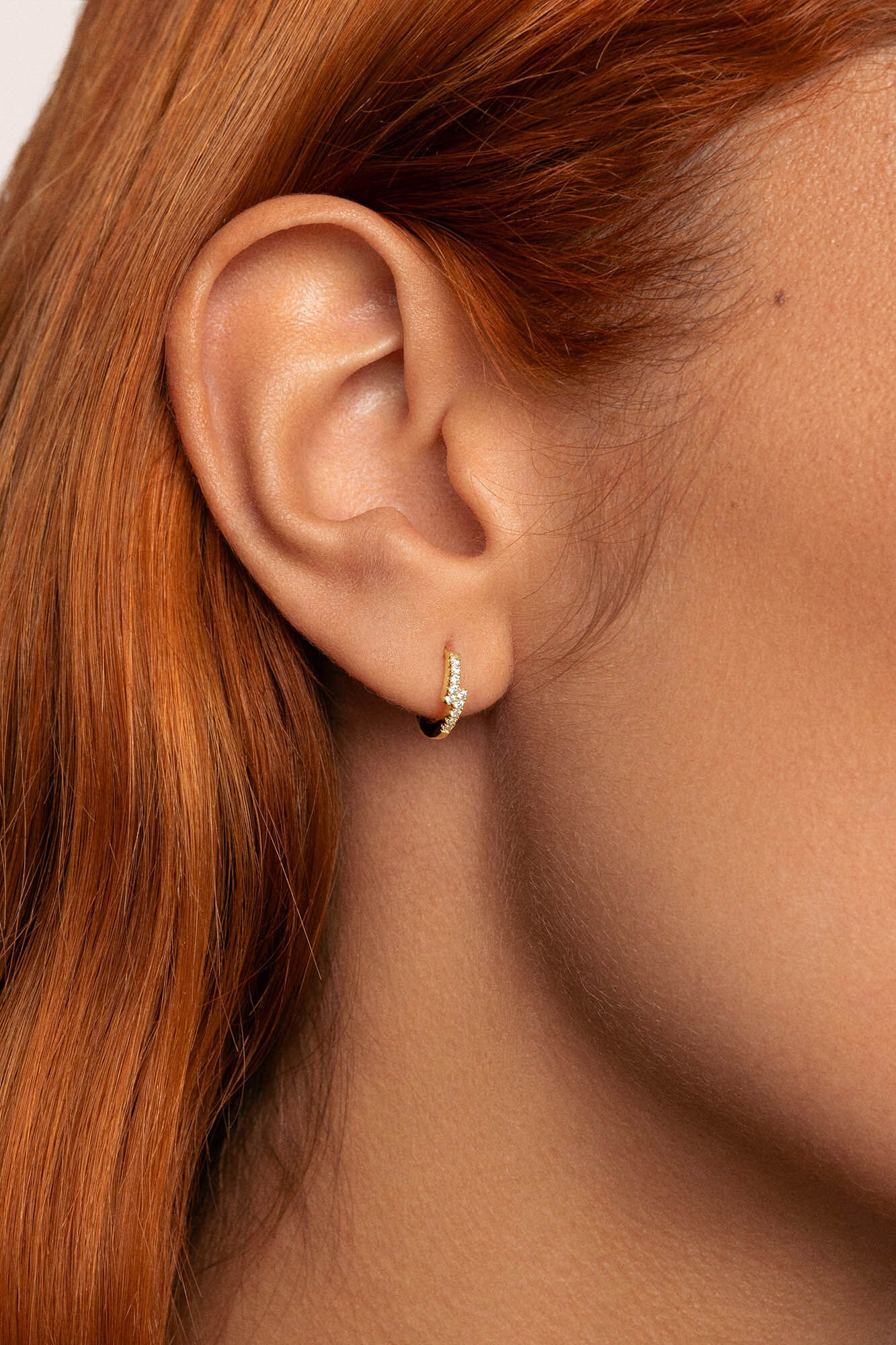 Singularu Pendiente Suelto Aro Cleo Cruzado Plata Ba&ntilde;o Oro