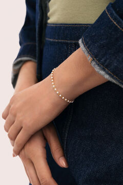Singularu Pulsera Dots Enamel Blanco Acero Ba&ntilde;o Oro