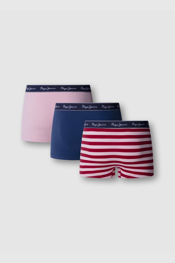 Pepe Jeans Pack 3 boxer liso y rayas rojo