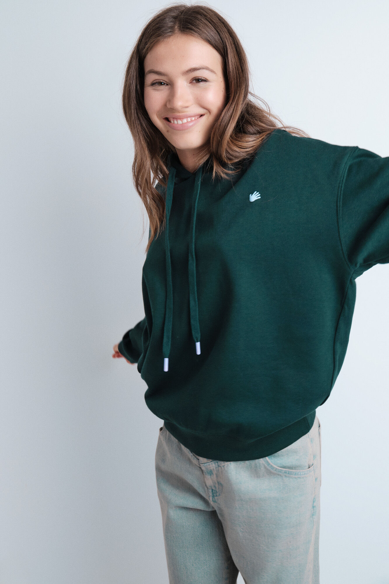 HI&BYE Sudadera capucha felpa verde